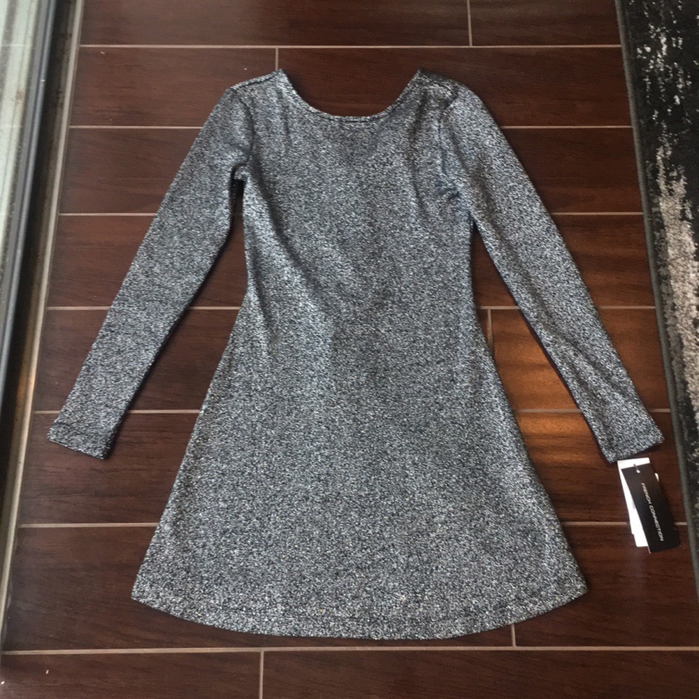 FrenchConnection Black Metallic LongSleeve Dress